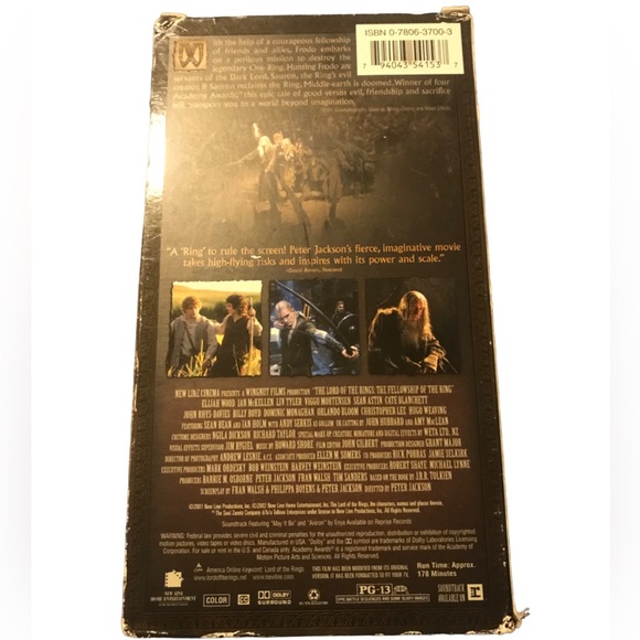 “The Lord of the Rings: The Fellowship of the Ring” VHS Tape - Picture 2 of 2
